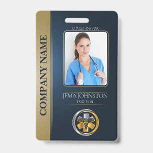 Sicherheits-ID Mitarbeiter-Foto QR-Code Blau und S Ausweis