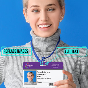 Sicherheits-ID Mitarbeiterabzeichen - Horizontal Ausweis