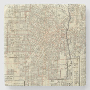 Sicherheits-Karte und Straßen-Eisenbahnen in Los Steinuntersetzer