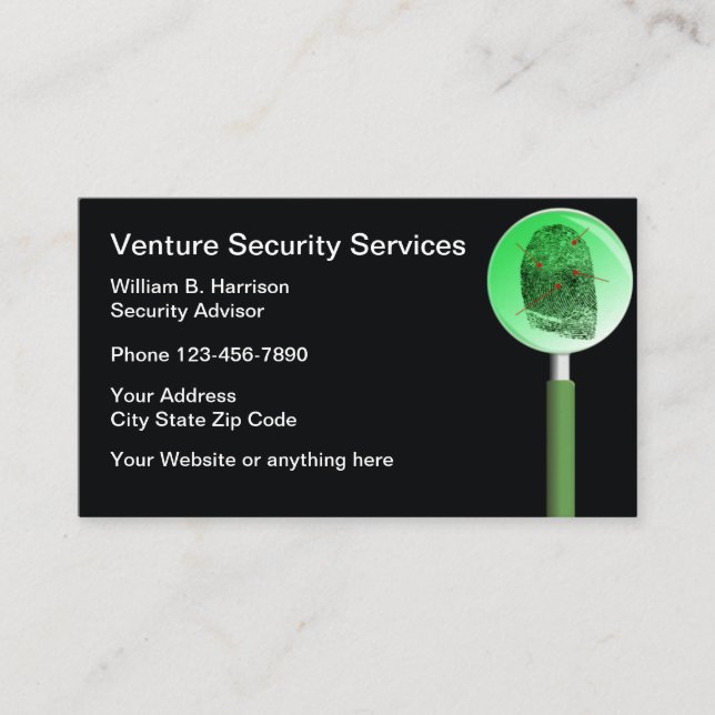 Sicherheits-Schutzdienste Visitenkarte (Vorderseite)
