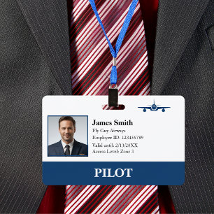Sicherheitsausweis für Airline-Piloten mit QR-Code Ausweis