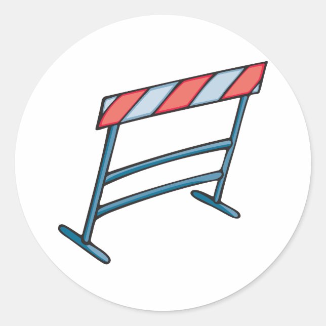 Sicherheitsbarriere für Straßenbau Runder Aufkleber (Vorderseite)