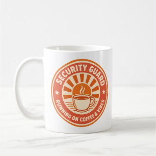 Sicherheitsbeamter-Kaffeetasse, Läuft auf Kaffee u Kaffeetasse