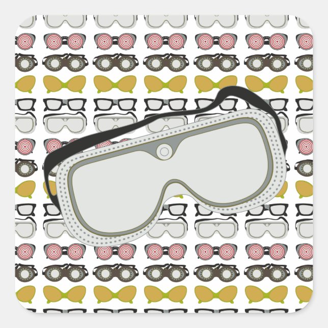 Sicherheitsbrille Quadratischer Aufkleber (Vorderseite)