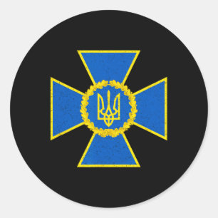 Sicherheitsdienst der Ukraine Emblem Sbu Flagge Uk Runder Aufkleber