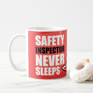 Sicherheitsinspektor schläft nie lustig Retro Kaffeetasse