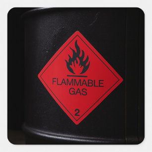 Sicherheitslabel für brennbare Gase Warnschild Quadratischer Aufkleber