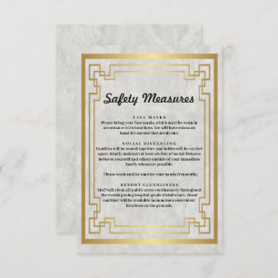 Sicherheitsmaßnahmen für goldgeometrische Marmor Begleitkarte