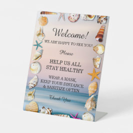 Sicherheitsmaßnahmen für Sandstrände und Muscheln Sockelschild