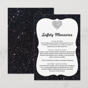 Sicherheitsmaßnahmen für schwarzes Glitter-Diamant Begleitkarte
