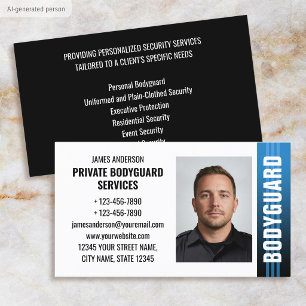 Sicherheitspersonal für den Bodyguard ID-Foto Blau Visitenkarte