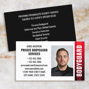 Sicherheitspersonal für den Bodyguard-ID-Foto Red Visitenkarte