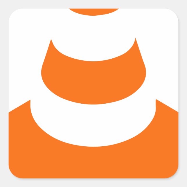 Sicherheitspylon für den Straßenkonus Quadratischer Aufkleber (Vorderseite)