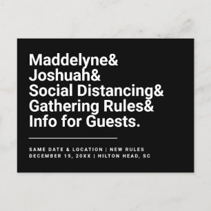 Sicherheitsregeln für soziale Distanz Postkarte