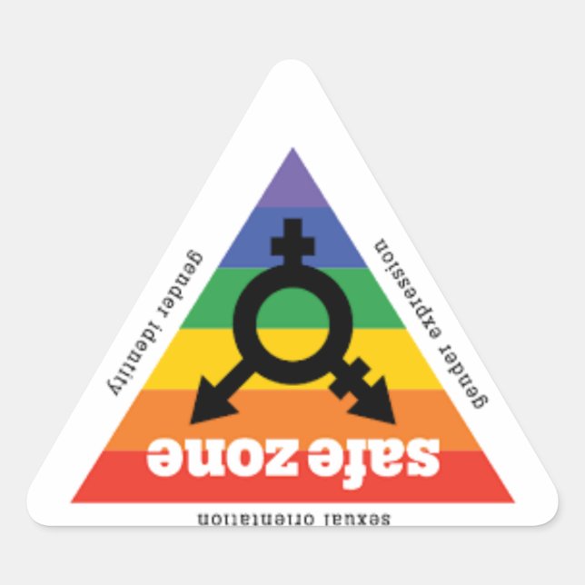 Sicherheitsticker - LGBTQ Dreieckiger Aufkleber (Vorderseite)