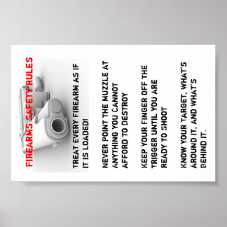 Sicherheitsvorschriften für Feuerwaffen Poster