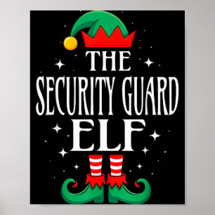 Sicherheitswache-Elfen-Job-Titel Lustige Weihnacht Poster
