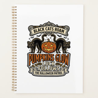 Sicherheitswache-Halloween-Shirt mit schwarzen Kat Planer