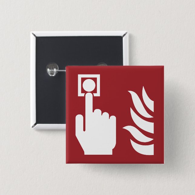 Sicherheitszeichen für den Feuermelder Button (Vorne & Hinten)