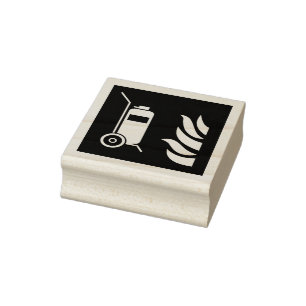 Sicherheitszeichen für Feuerlöscher auf Rädern Gummistempel
