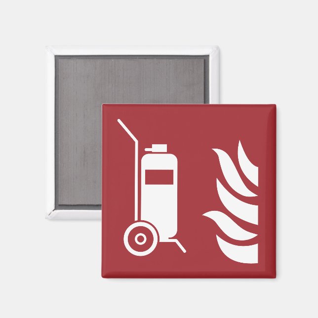 Sicherheitszeichen für Feuerlöscher auf Rädern Magnet (Vorderseite/Rückseite)