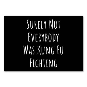 Sicherlich kämpften nicht alle gegen Kung Fu Tischnummer