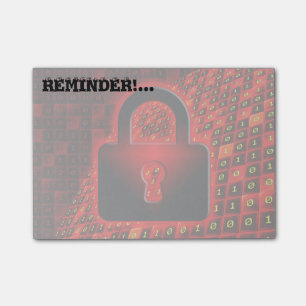 Sichern Sie Daten Post-it Klebezettel