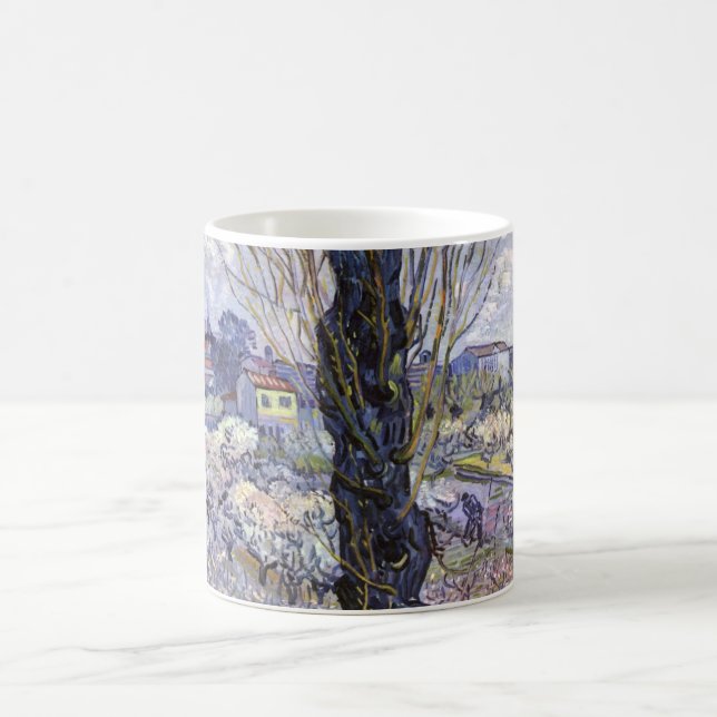 Sicht auf Arles, blühende Orchideen von van Gogh Kaffeetasse (Mittel)