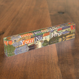 Sicht auf Auvers Vincent van Gogh. Namensplakette