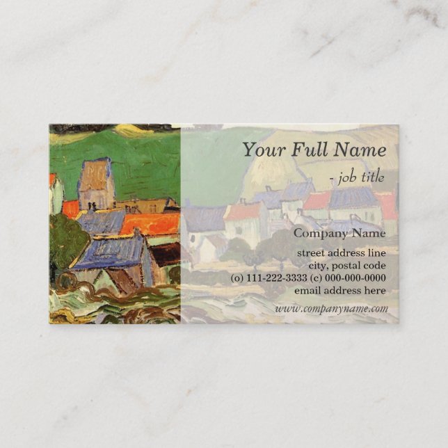 Sicht auf Auvers von Vincent van Gogh. Visitenkarte (Vorderseite)