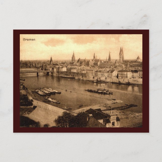 Sicht auf Bremen Deutschland 1920 Vintag Postkarte (Vorderseite)