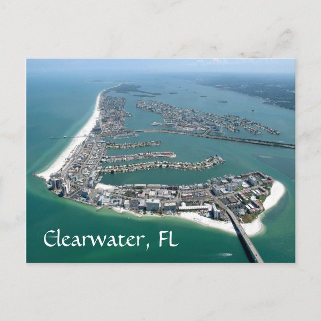 Sicht auf das Clearwater Florida von der Postkarte (Vorderseite)
