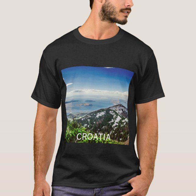 Sicht auf das Meer aus den Bergen in Kroatien T-Shirt (Vorderseite)