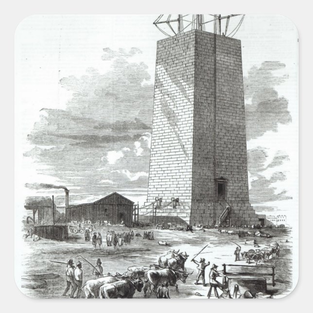 Sicht auf das Washington-Denkmal Quadratischer Aufkleber (Vorderseite)