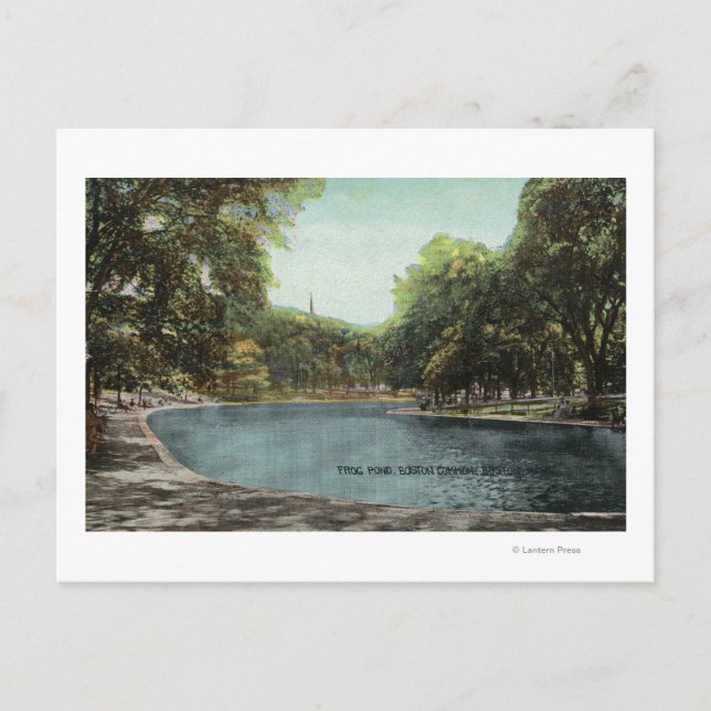 Sicht auf den Boston Common Frog Pond # 2 Postkarte (Vorderseite)