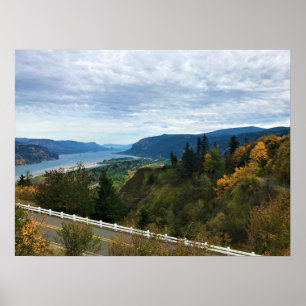 Sicht auf den Columbia River, Columbia River Gorge Poster