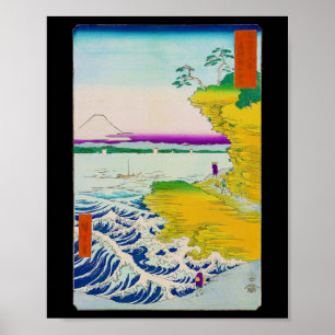 Sicht auf den Fuji und die Küste, Hiroshige, Ukiyo Poster