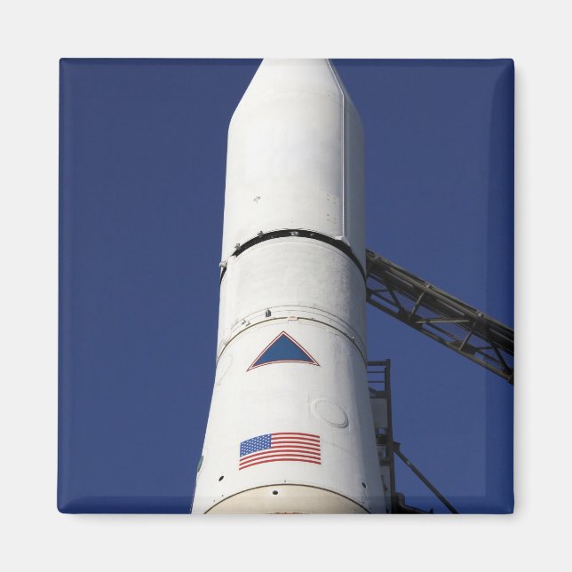 Sicht auf den Nasenkegel der Delta-IV-Rakete Magnet (Vorne)