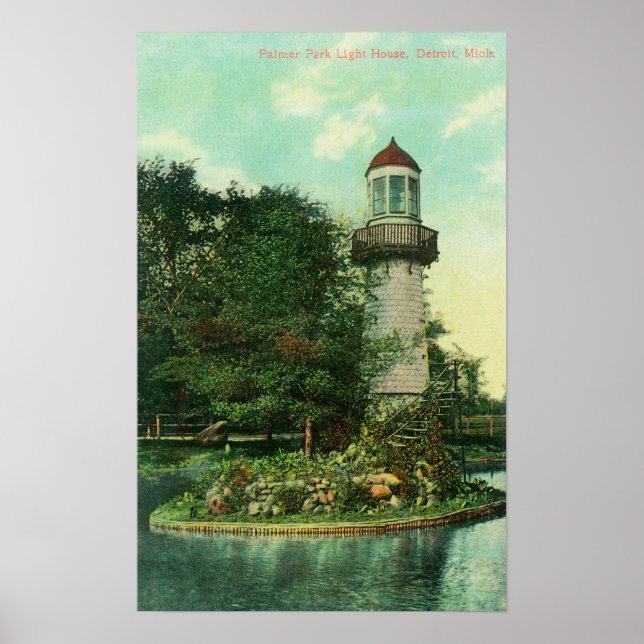 Sicht auf den Palmer Park LighthouseDetroit, MI Poster (Vorne)