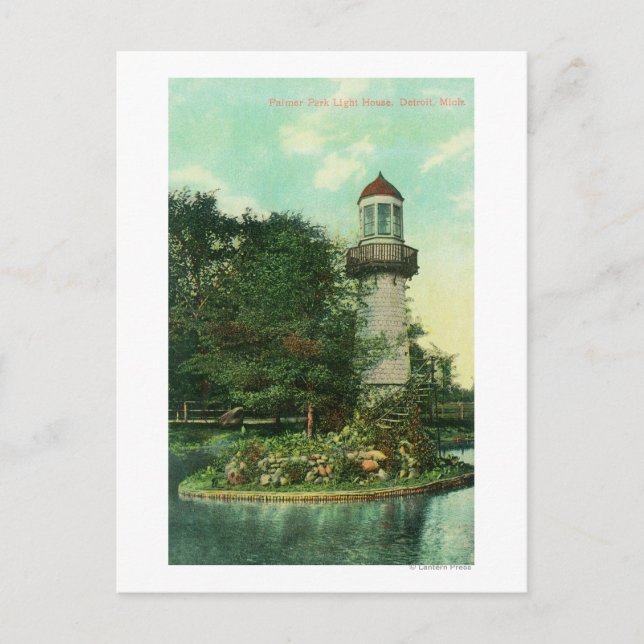 Sicht auf den Palmer Park LighthouseDetroit, MI Postkarte (Vorderseite)