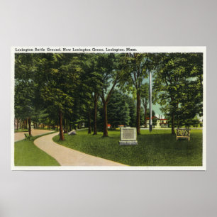 Sicht auf den Schlachtfeld, jetzt Lexington Green Poster