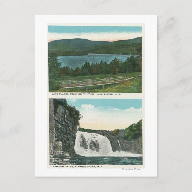 Sicht auf den See von Whitney, Regenbogenfälle Postkarte (Vorderseite)