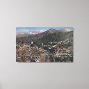 Sicht auf den Staudamm während der Bauarbeiten Leinwanddruck