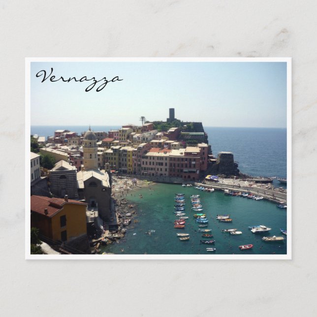 Sicht auf den Vernazza Postkarte (Vorderseite)