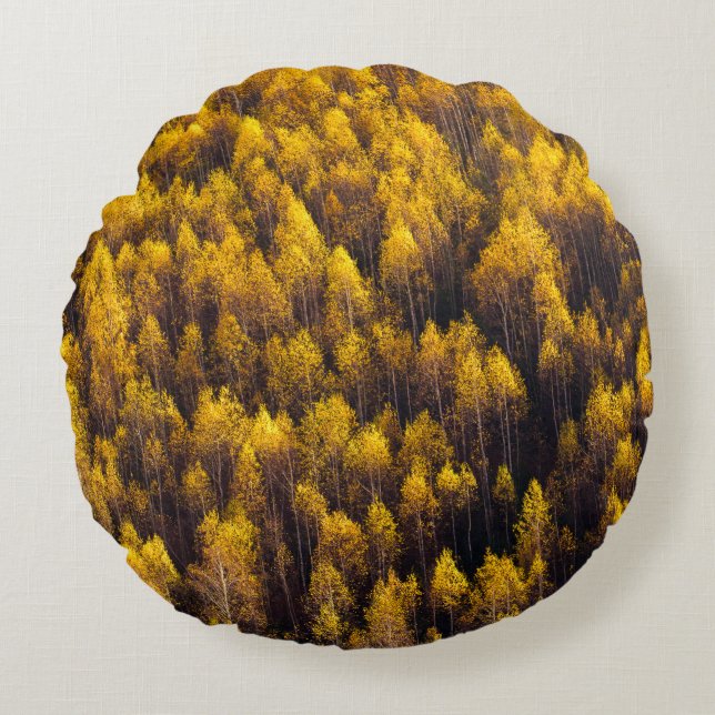 SICHT AUF DEN WALD RUNDES KISSEN (Vorderseite)