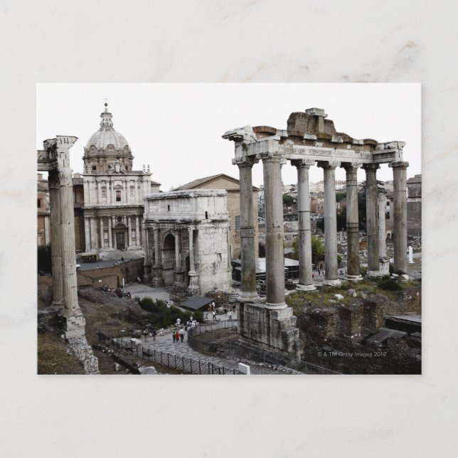 Sicht auf die alte Ruine Postkarte (Vorderseite)