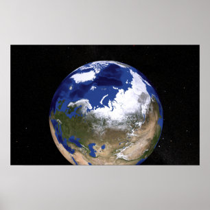 Sicht auf die Erde mit dem arktischen Raum Poster