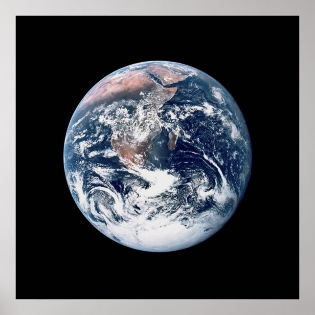 Sicht auf die Erde von Apollo 17 Poster (Vorne)