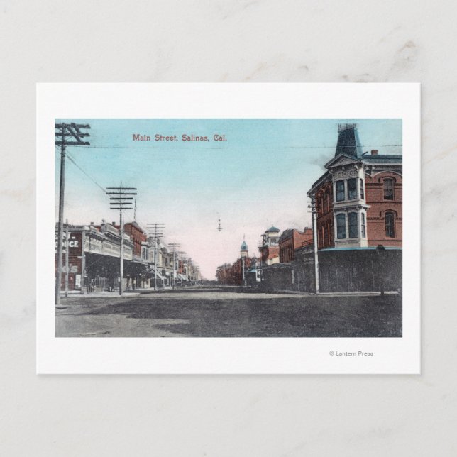 Sicht auf die Hauptstraße Salinas, CA Postkarte (Vorderseite)