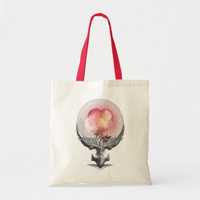 Sicht auf die Liebe für ihren Totbeutel Tragetasche (Vorne)